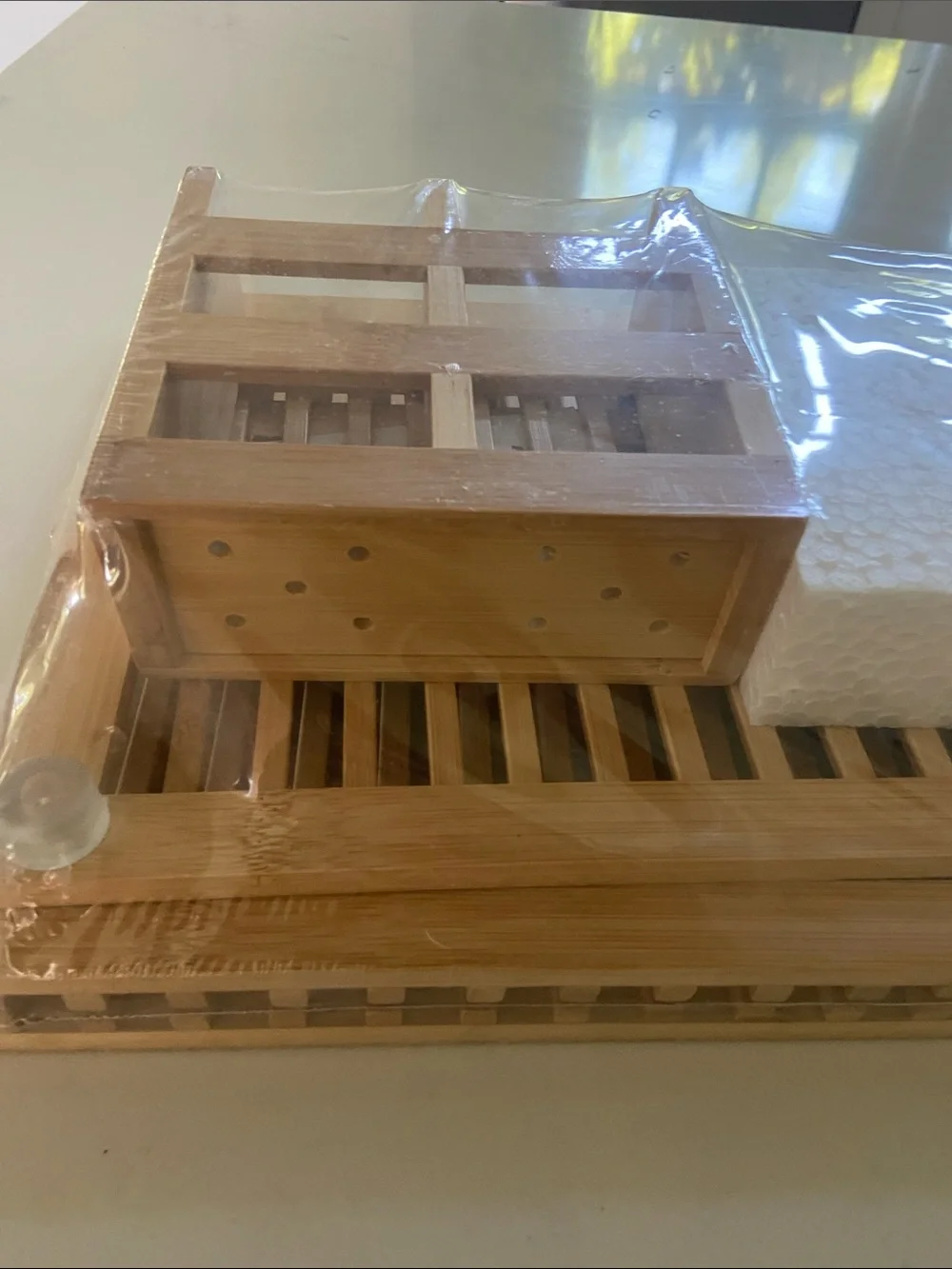 Bamboo dish rack / Caddy Tray - Natural Wood